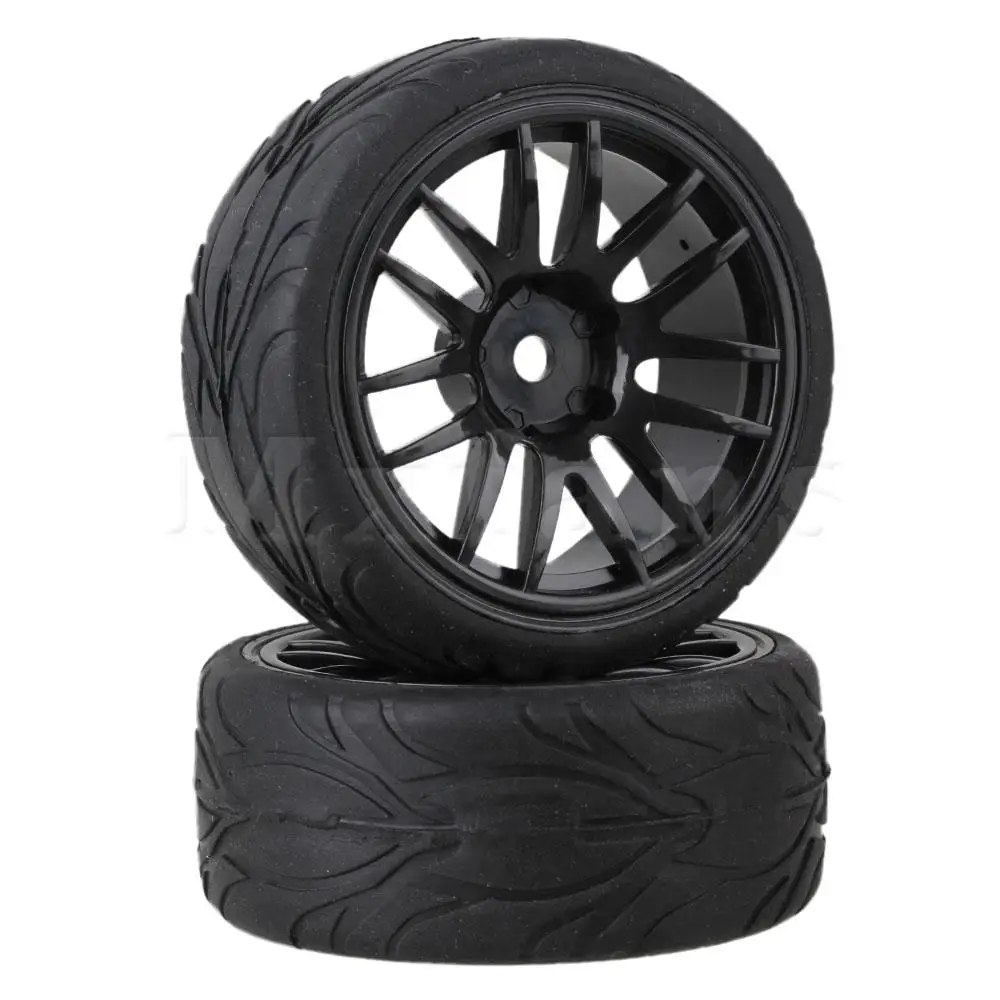 Mxfans 4xFish масштаб резиновые шины и черный пластик 14 спиц обод колеса для RC1:10 на