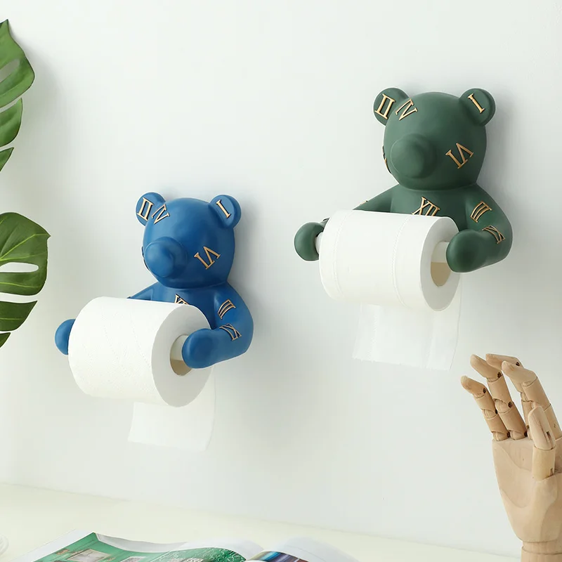 

Wall Mounted Tissue Box Holder Decor Animal Head Status Tissue Paper Roll Toilet Tissue Holder for Wall Decor