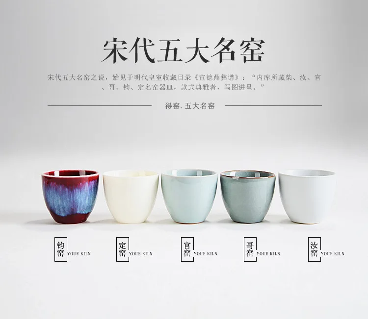 Song Dynasty пять знаменитых печей чашка китайский чайный набор чайная посуда