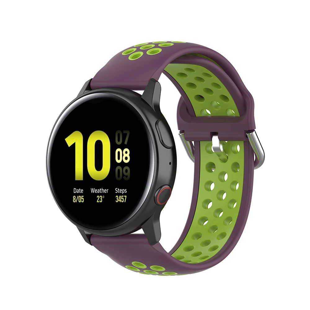 Ремешок дышащий двухцветный для смарт-часов браслет Samsung LG Huawei Garmin Ticwatch Fossil 18 мм 20