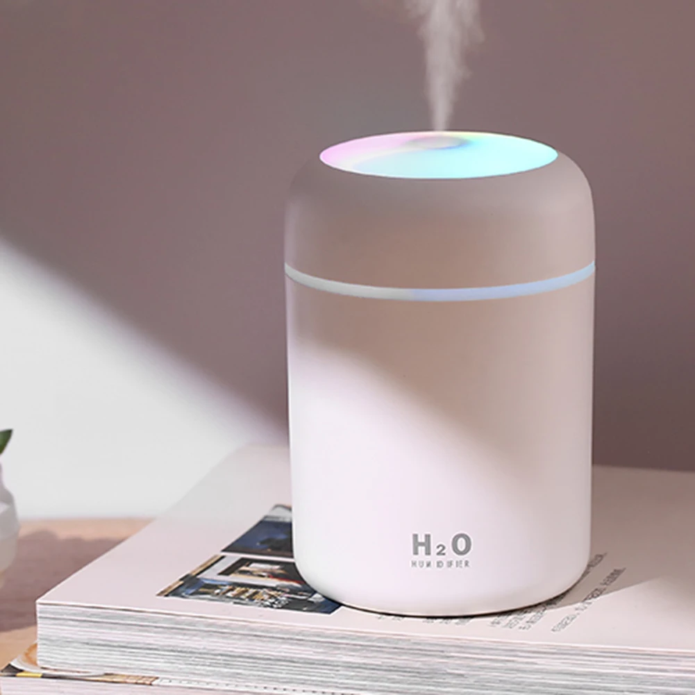 

300ml USB Air Humidifier Mini Ultrasonic Humidifier Romantic Soft Light Aroma Diffuser Car Purifier Home Office Cool Mist Maker