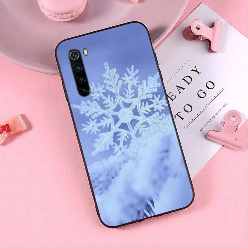 

Christmas Snowflake Phone Case case coque fundas etui for xiaomi note max mi 3 7 8 9se Redmi 7 7a 8 8t 10 pro lite cases cover