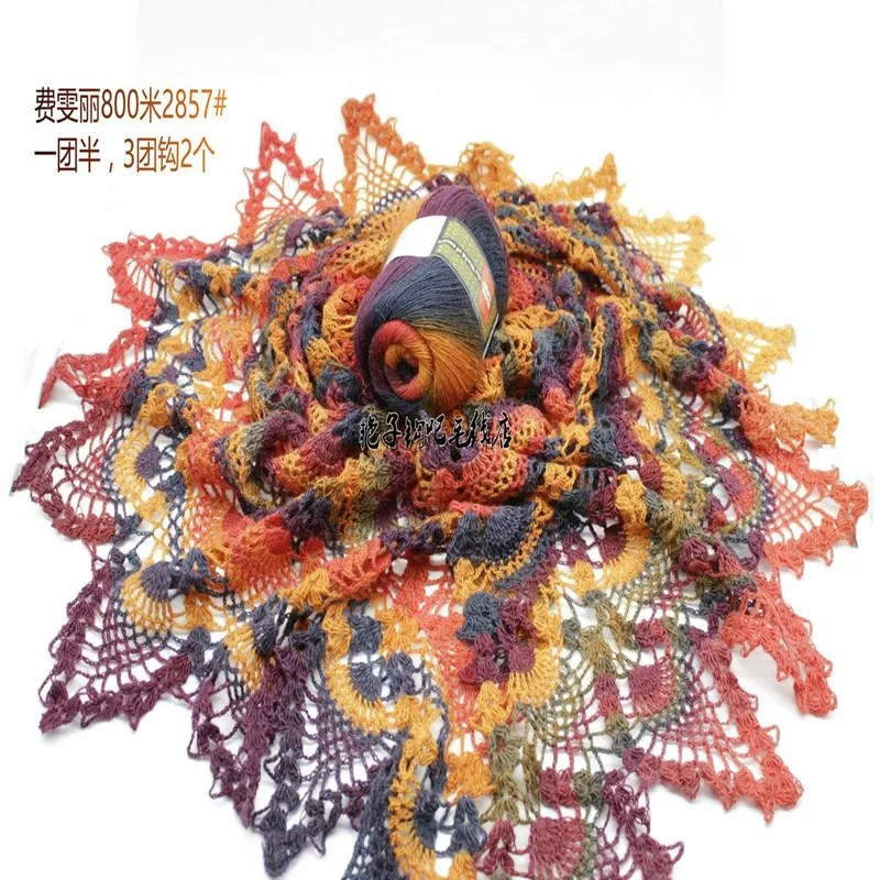 100 г кашемировая пряжа для вязания 100% шерстяная крючком меланжевая тонкая