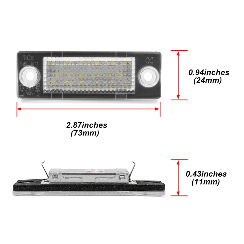 2 шт. 18SMD задний светодиодный номерной знак для VW Touran /Passat B6 5D /Jetta Candy For SKODA Superb 1 3U