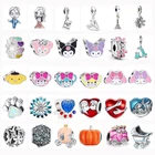 Новые модные креативные милые красные бусины с большими отверстиями для влюбленных пар милые животные подходят для оригинальных подарков Pandora дамские ювелирные изделия