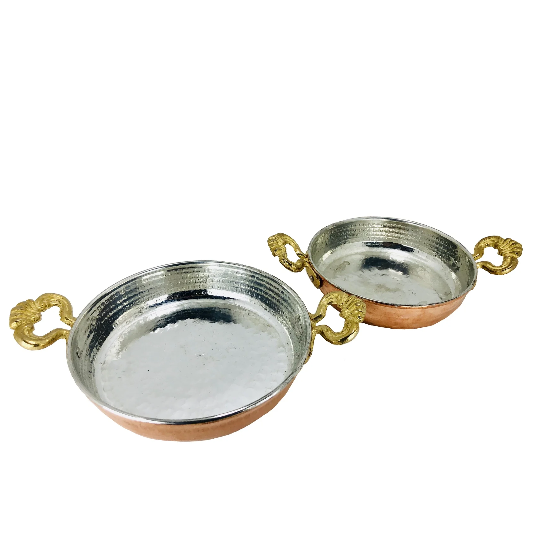 11 дюймов ручной работы медная сковорода для омлета/2 латунные ручки/с Оловянным