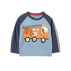 Футболка хлопковая с длинным рукавом и круглым вырезом для мальчиков