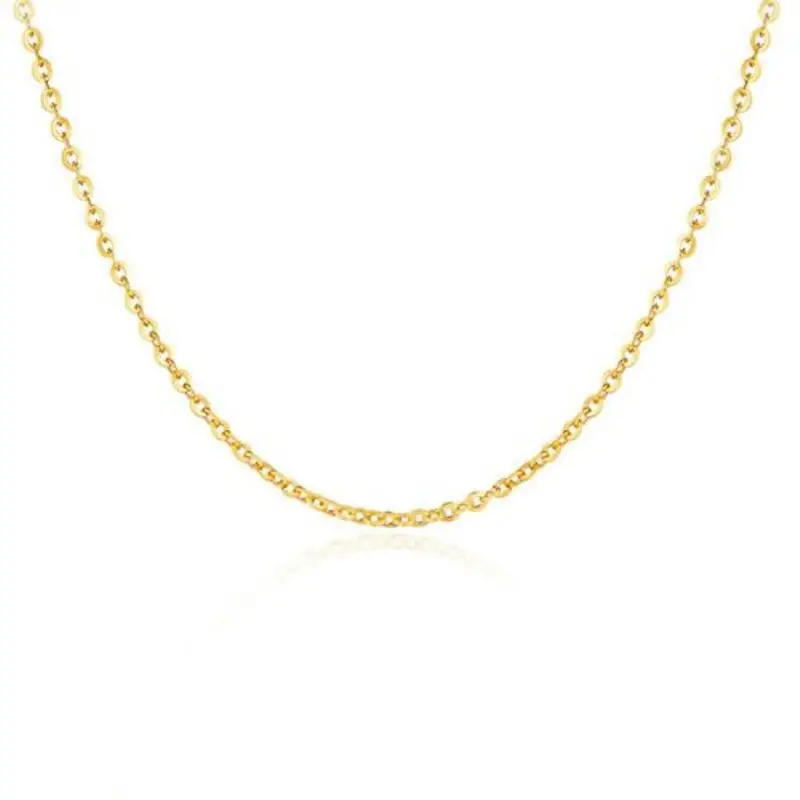 

Fine Pure Au 750 18kt Yellow Gold Chain 0.9mmW Women O Link Necklace 18inch 0.9-1.2g