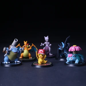 6pcs set  Big Pokemon Figures Blastois Model Collection Pokémon Pikachu Mewtwo Charizard Anime Figure Toys Dolls pokemon go toys