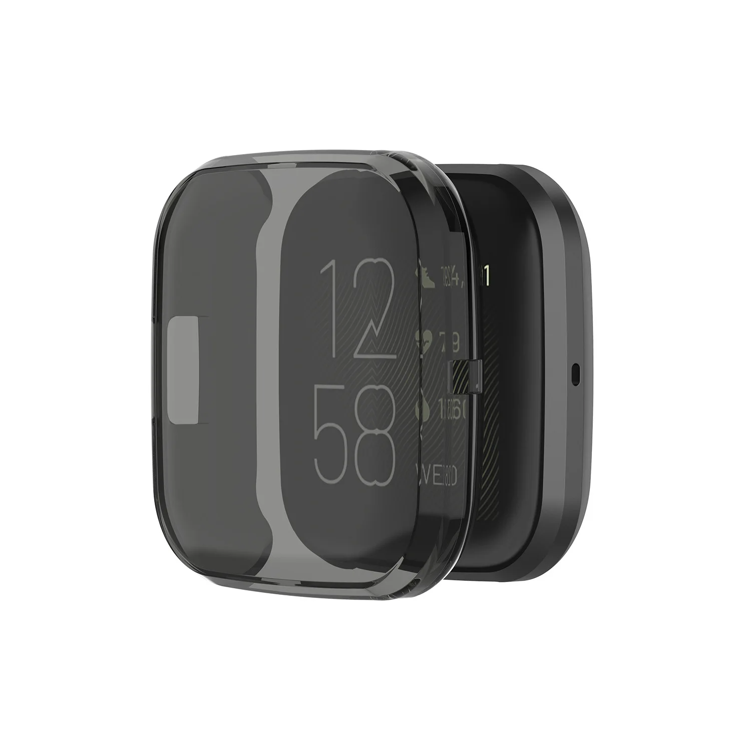 Полный экран Силиконовые серьги Чехол для Fitbit Versa 2 Smartwatch Прозрачный Футляр защитный корпус Сменные аксессуары Чехлы для часов