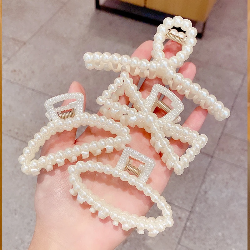 Заколки для волос с имитацией жемчуга женщин креативные геометрические