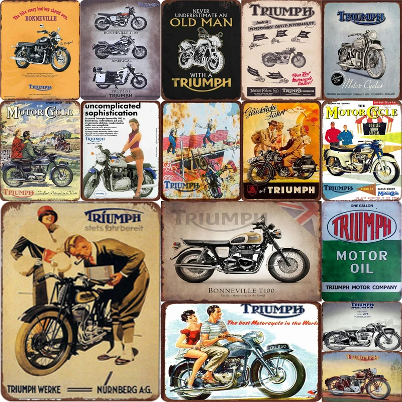 Винтажный домашний декор &quotTriumph Stets Fahrbereit&quot винтажные металлические знаки