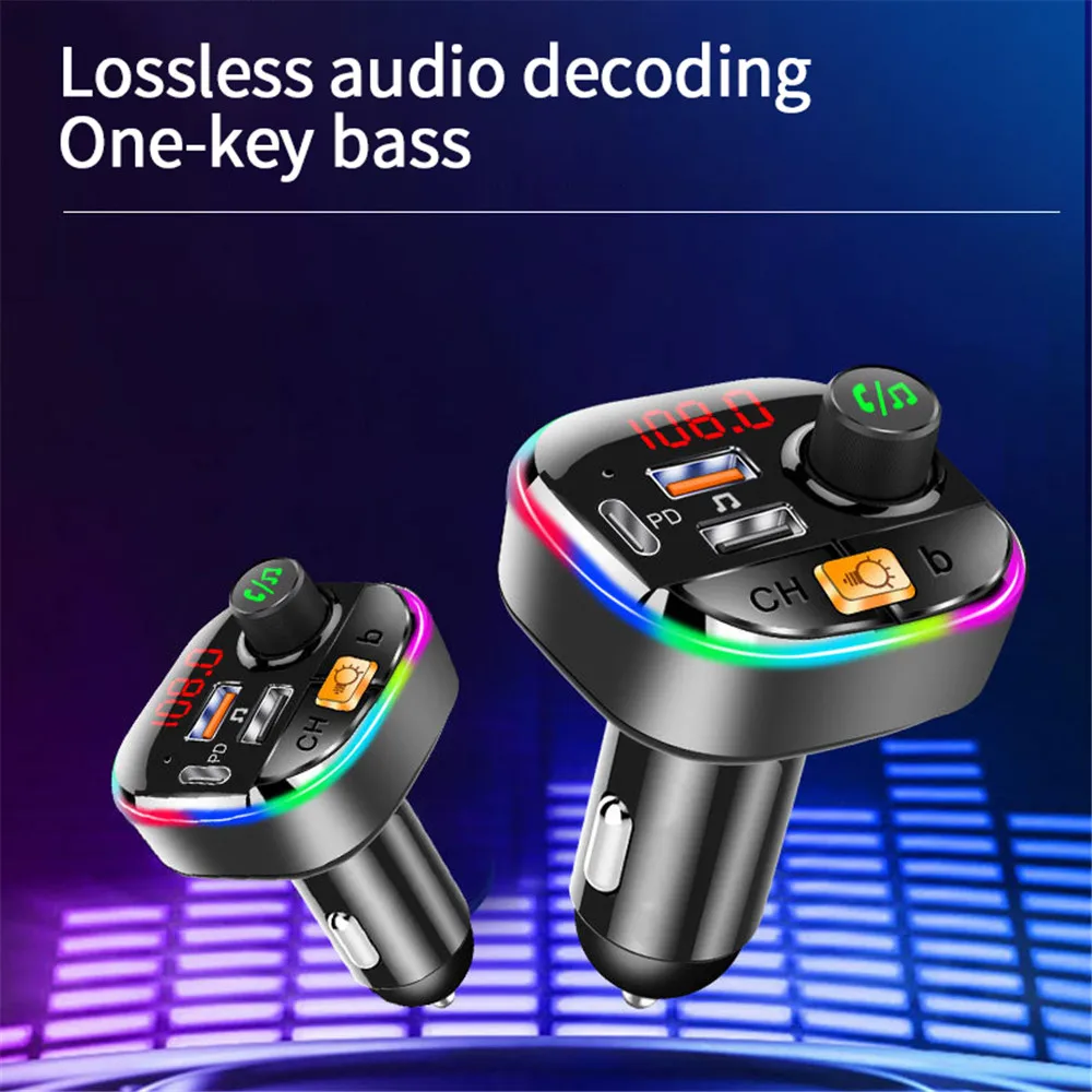 Kebidu Bluetooth5.0 свободные руки FM передатчик автомобильный Зарядное устройство