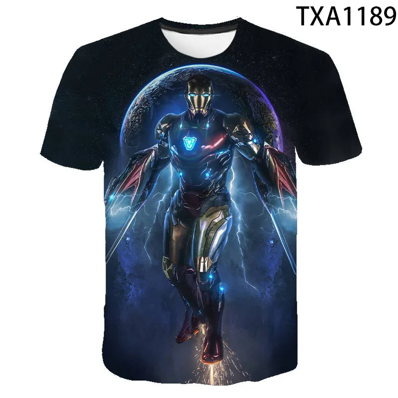 

Iron Fashion 3D Print T-Shirt Summer Men Women Casual Short Sleeve Boy Girl T-Shirt 4T-14T 2021The New