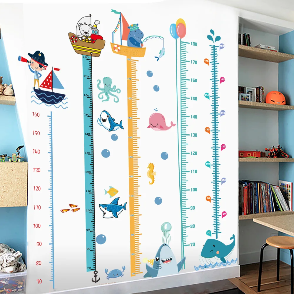 Настенные Стикеры с измерением по высоте для детских комнат Мультяшные