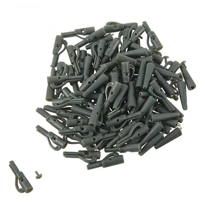 

100Pcs/Sets Fishing Terminal Tackle Safety Lead Clips with Pins Tail Rubber Tubes Carp Fishing Tackle Tools