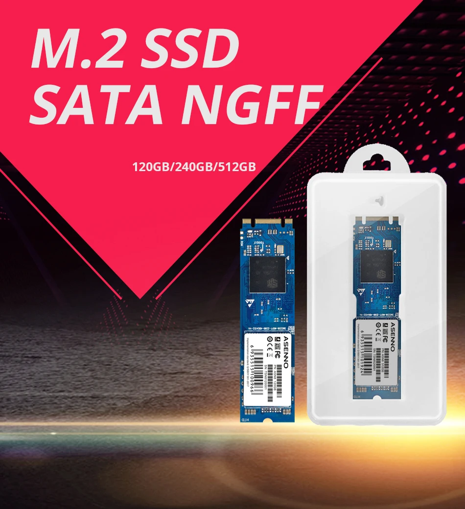 Asenno M.2 SATA SSD 120 ГБ 240 ГБ 512 ГБ HDD M2 NGFF SSD M.2 2280 для компьютера ноутбука