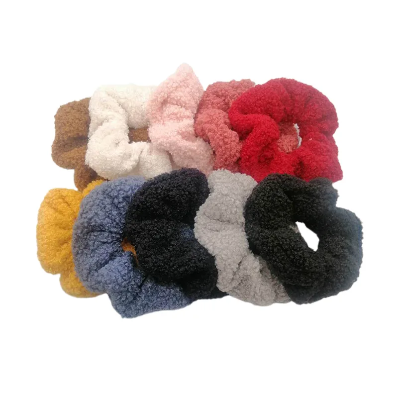 

1 Pc Woolen Hair Accessories Scrunchies For Women Girls Soft Solid Elastic Hair Bands Lady Winter Ponytail Holder Hair Ties