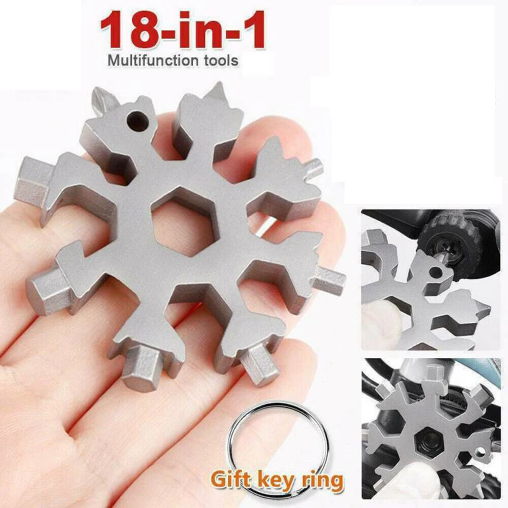 

2PCS Wrench Stainless Multi-tool Portable Octagonal Key-Chain Screwdriver