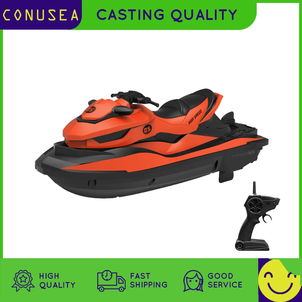 

CONUSEA RC Boat Remote Control Boats 10km/h 2.4Ghz Racing Boats for Pools and Lakes Low Battery Alarm Gifts for Boys Girls