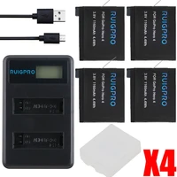 4pcs ruigpro ahdbt 401 lcd usb dual charger for gopro hero 4 batteries go pro hero4 bateria ahdbt401 action camera accessories