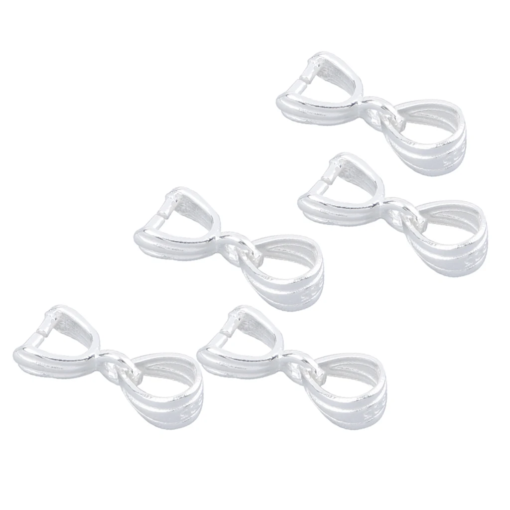 

5pcs Silver Pinch Pendants Bail Connector For Charm Clasp DIY Jewelry Making