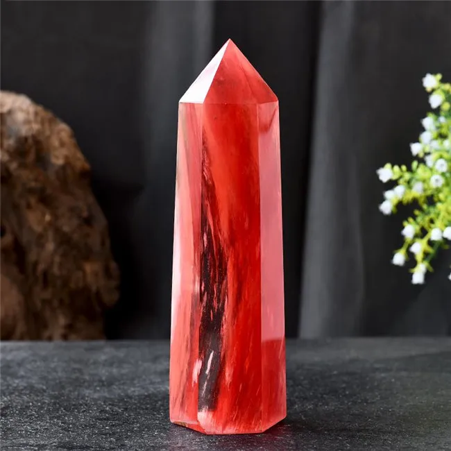 

1pc Wholesale Melting Beautiful Red Smelting Stone Quartz Crystal Obelisk Point 1000G-3000G