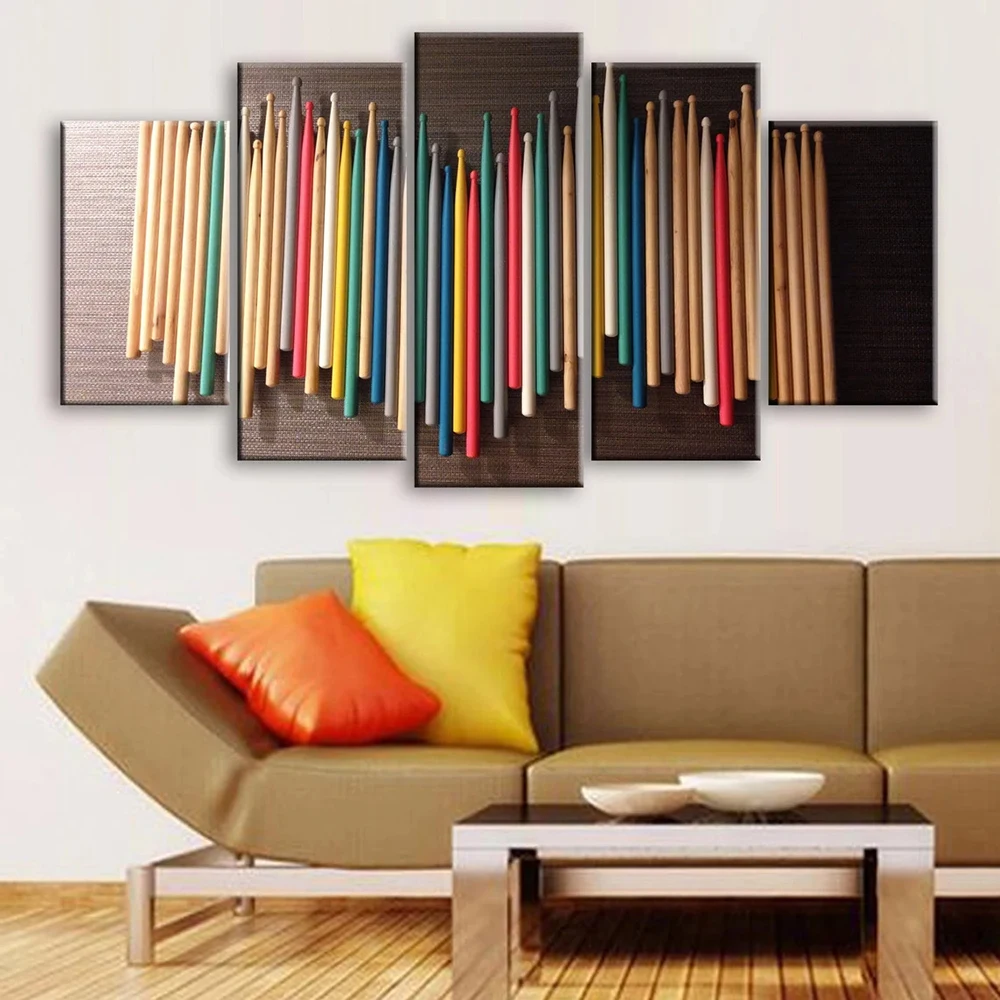 

5 Pieces Wall Art Canvas Painting Various Colors Drumsticks Poster Modular Pictures Home Modern Living Room Bedroom Decoration