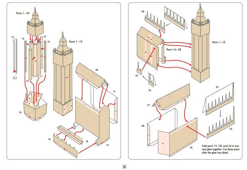 3D бумажная модель Big Ben в Великобритании всемирно известная архитектурная