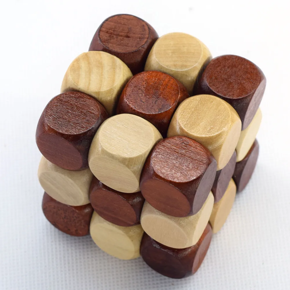 Новый дизайн IQ Brain Teaser Kong Ming Lock 3D деревянная Блокировка заусенцев Пазлы игра