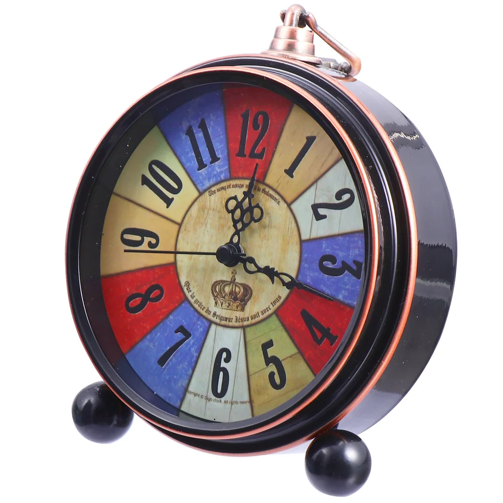 

Retro Alarm Clock Tabletop Clock Decorative Desktop Clock for Home Bedroom