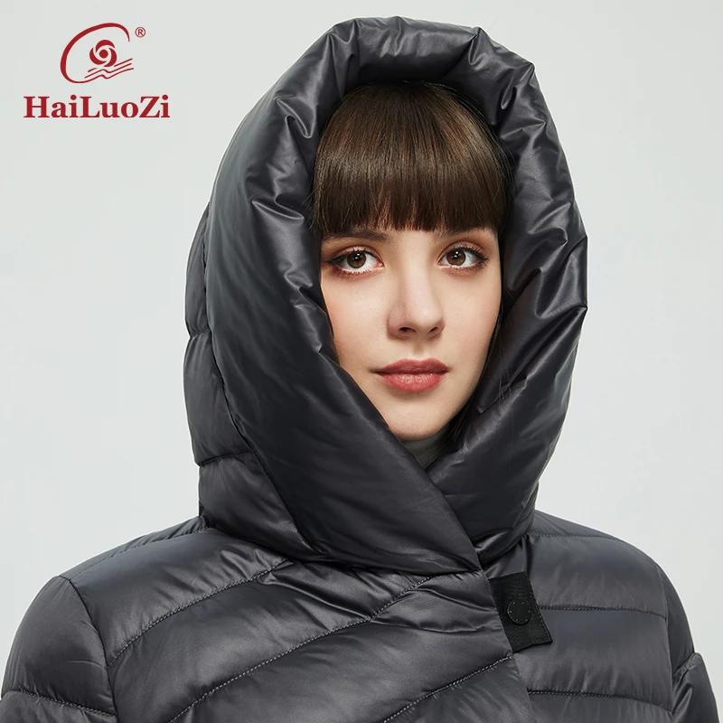 Модная зимняя женская коллекция HaiLuoZi 2022 теплая куртка женские пальто длинные