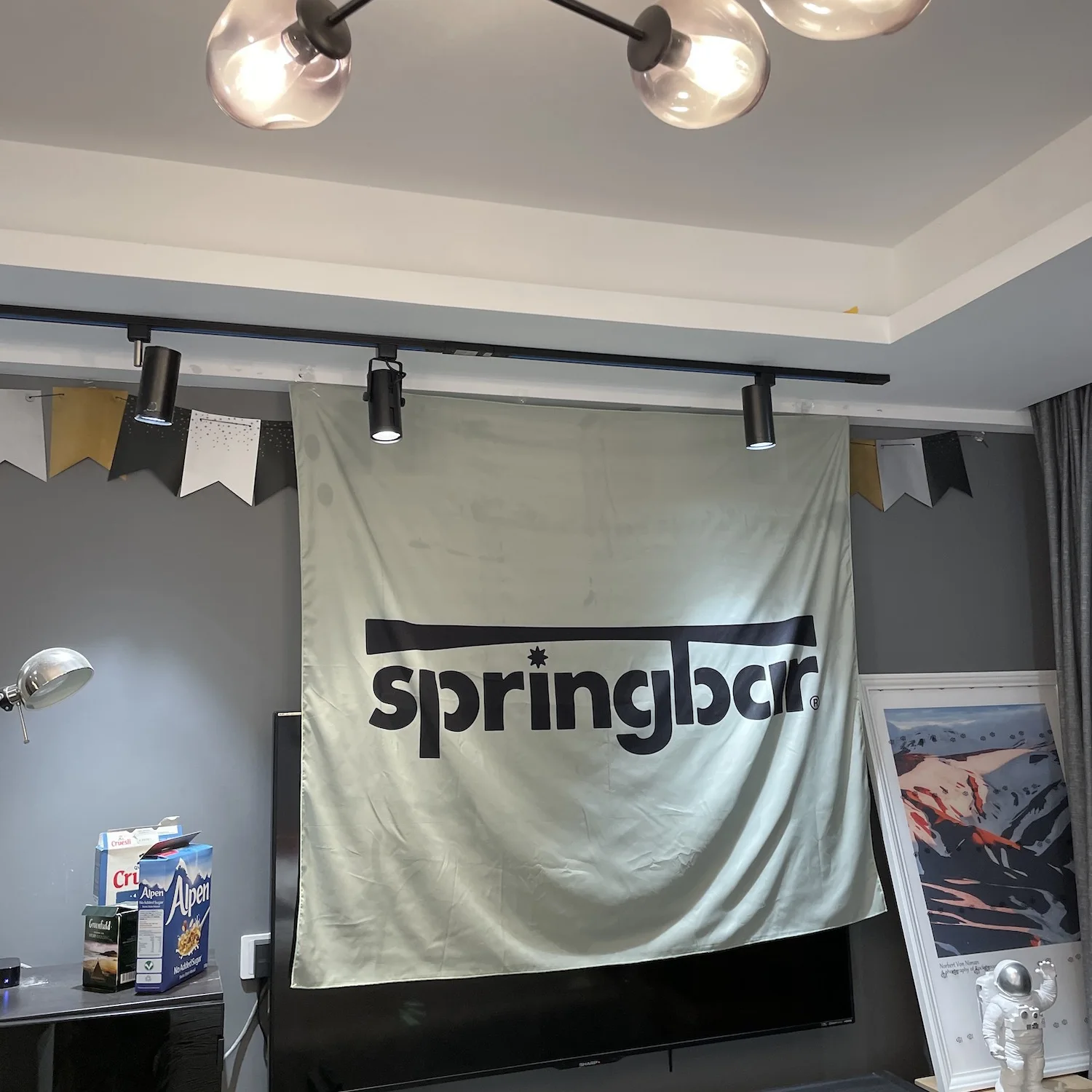 

FFO Springbar Tapestry Wall Hanging Black White Letter Tapestries Decor Tents Carpet Cloth Beach Towel Blanket Home Background