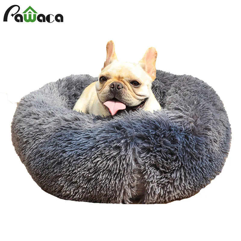 Soft Warm Round Pet Cat Bed Comfy Calming Dog Beds Washable r Large Medium Small Comfortable Kennel Easy To Clean Pet Nest House