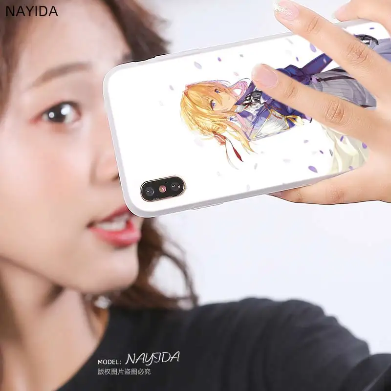 Мягкий силиконовый чехол для iPhone 13 12 11 Pro X XR XS Max Mini 8 7 6s 6 Plus SE 2020 фиолетовый evergarden |
