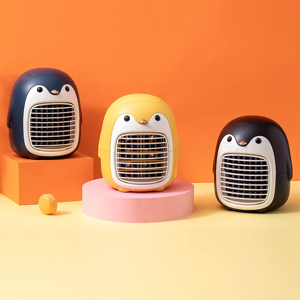 

2021 New product Cute Penguin portable Air Conditioner Fan USB Rechargeable Air Cooler Fan