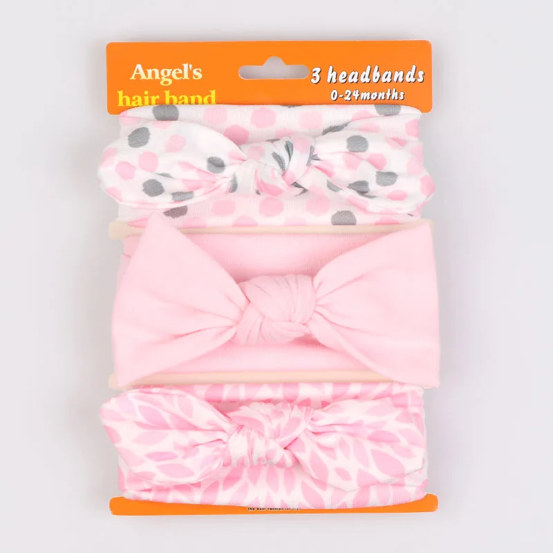 GY 3Pcs Cute Baby Kids Headband Neonata Bow Flower Elastic Hairbands Girls Headbands Children Turban Hair Accessories Set | Мать и