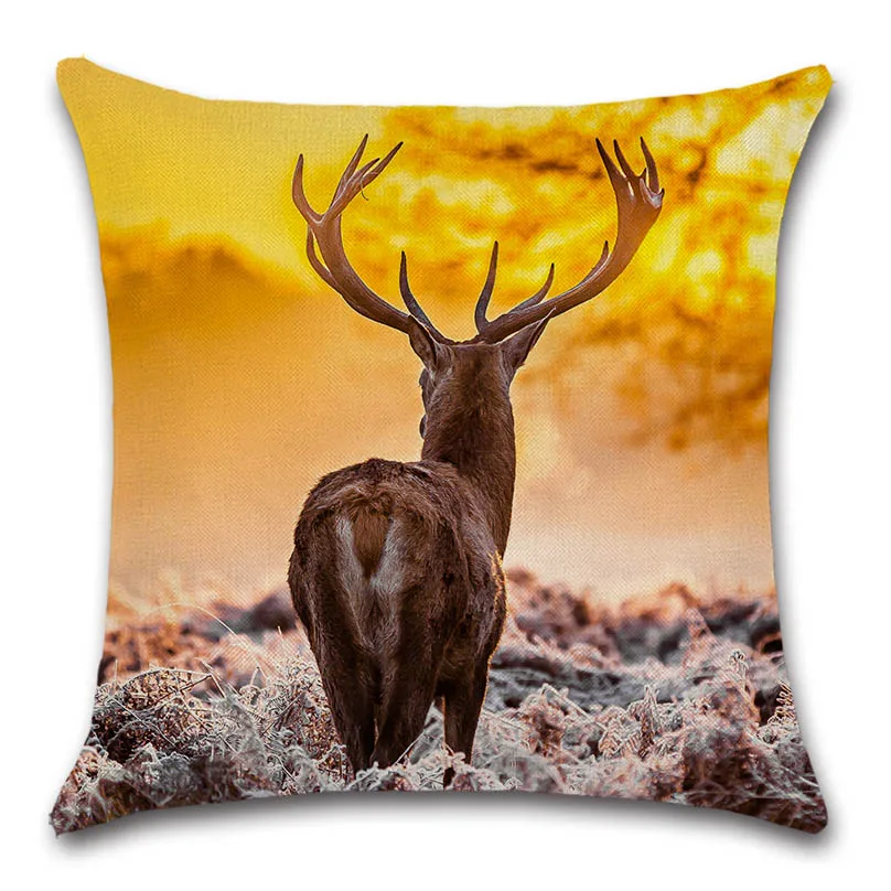 Чехол для подушки с изображением животных оленей и рогов декоративный чехол дома