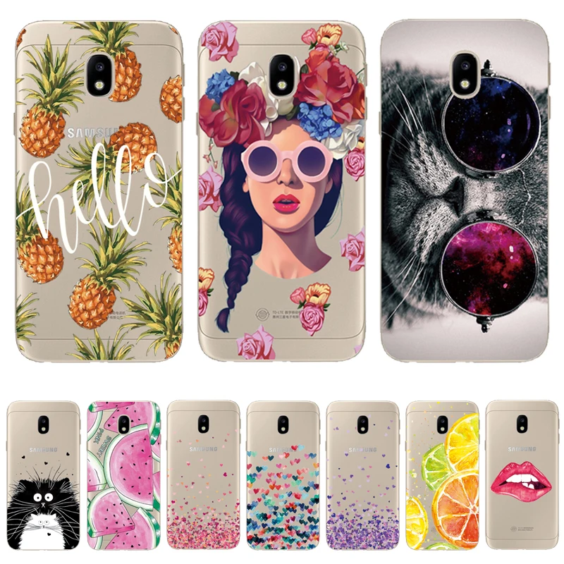 DS-LOVEHUI Cover Case For Samsung Galaxy J5 2017 J530 5.2&quot Lion cat lemon Phone Cases Coque Pro EU Version |