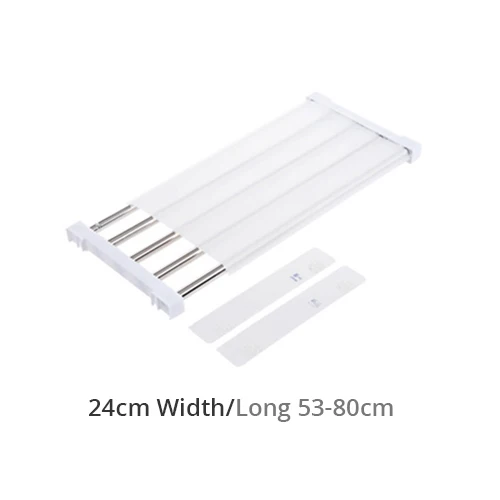 01 Home storage holder paste type adjustable partition for Wardrobe Cabinet partition shelf dormitory nail-free layered rack - Color: 01