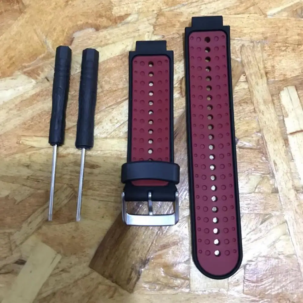 Red For Forerunner 235 Original Watchband Apply to GARMIN 230/235/735xt/220/620/630 replace original silicone s - Цвет: Red
