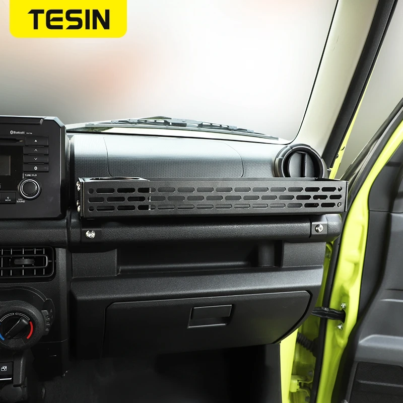 tesin aluminum alloy car co pilot handle storage box organizer with phone holder accessories fit for suzuki jimny 2019 2020 2021 free global shipping