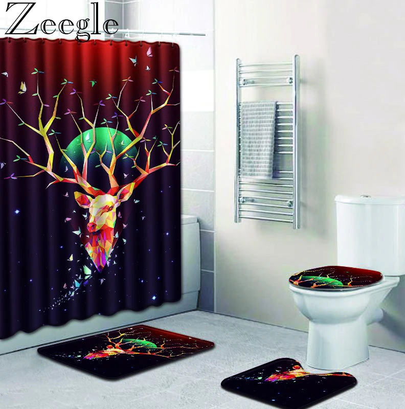 Водонепроницаемая занавеска для ванной душевая 3 шт. набор ковриков