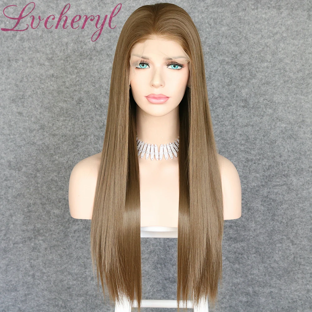 Парик Lvcheryl из волокон футуристиа термостойкие прямые синтетические на сетке