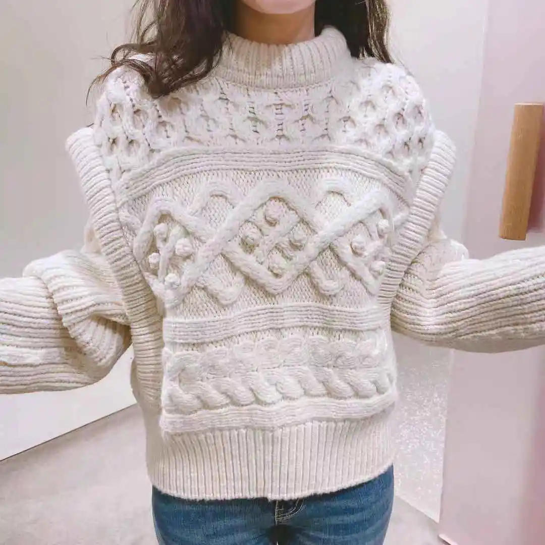 

Women Sweater 2020 Autumn and Winter New Cute Thick Needle Twist Knit Vest Wool Sweater Winter Sweater Women