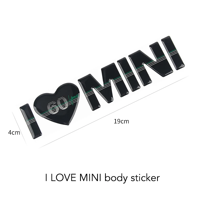 I LOVE MINI Автомобильный 60 годовщина эпоксидные наклейки на выходе ручная передача наклейка на интерьер для Mini Cooper S JCW F55 F56 аксессуары для хэтчбеков - Название цвета: I LOVE MINI
