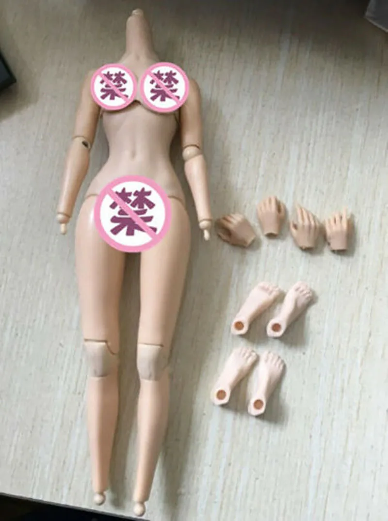 

1/6 female girl flexible action figure yellowish color middle breast body for Kumik HT head collectible doll toys gifts