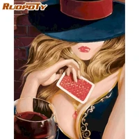 ruopoty diy painting by numbers kits for adult poker beauty paint handpainted gift coloring by numbers modern home decor