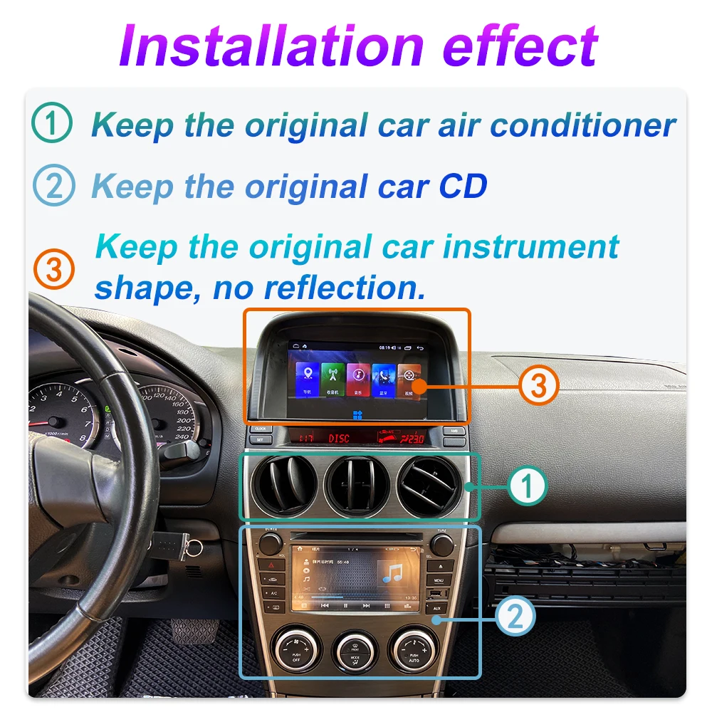 Автомагнитола для Mazda 6 стерео-система под управлением Android 9 с 4G GPS Навигатором