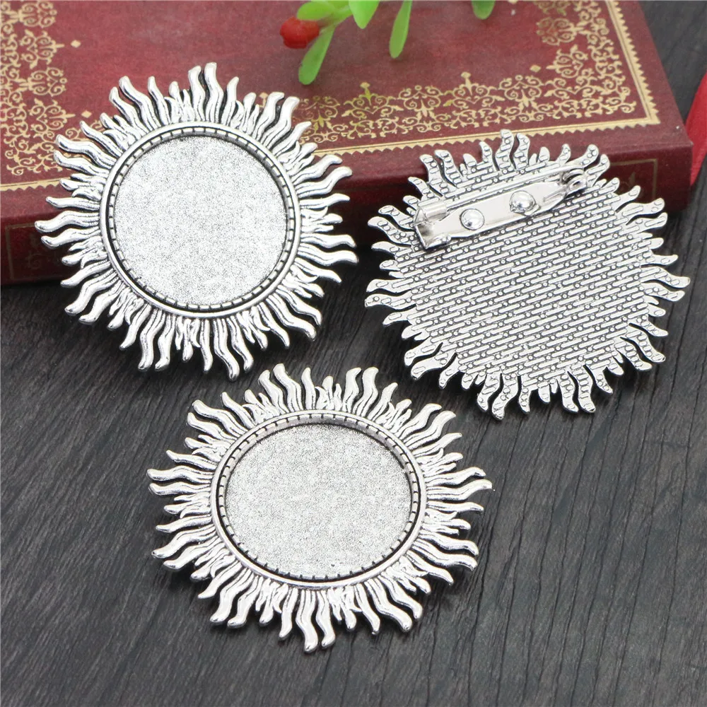 Новая мода 5 штук 25мм внутренний размер античное серебро покрыто бронзовыми брошами, стиль листьев Кабошон База Настройка.